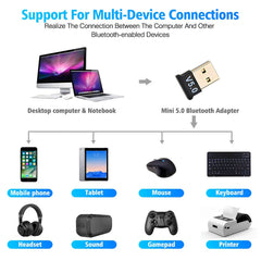 Bluetooth 5.0 Adapter USB Dongle For Windows