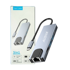 5 in 1 USBC Hub with Ethernet, HDMI, LAN & 100W PD