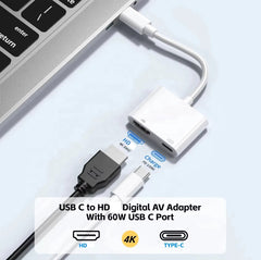 USB Type C to HDMI 4K Adapter & 100W PD Charging