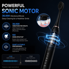 AUSHA Electric Toothbrush for Adults -5 Modes & 3 Brush Heads