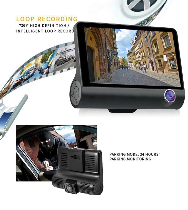 Full HD 3 Channel Dash Camera Front, Rear And Inside
