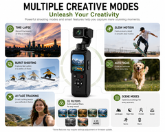 AUSHA 4K Smart Vlog Camera with AI Tracking & Handheld Gimbal