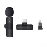 Wireless Lavalier Microphone Compatible for iPhone & Type-C Android