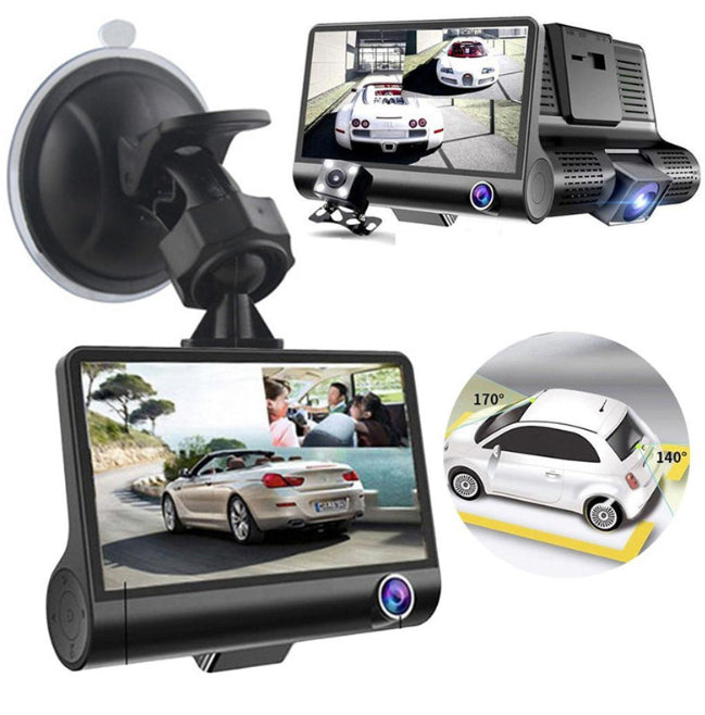 Full HD 3 Channel Dash Camera Front, Rear And Inside