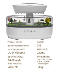 Raindrop Forest Aroma Diffuser with White Noise & RGB Light