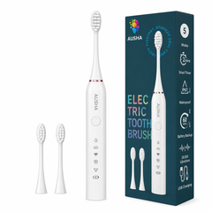AUSHA Electric Toothbrush for Adults -5 Modes & 3 Brush Heads