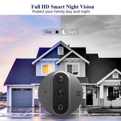 Wireless WiFi Smart Video Doorbell with Display Screen