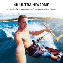 5k Action Camera with EIS, Remote Control, WiFi, Dual Touch Screen