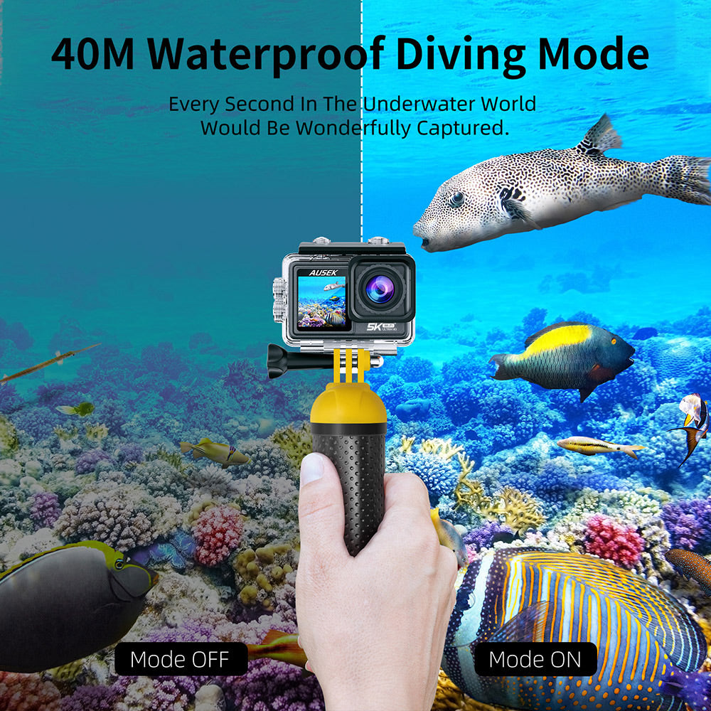 5k Action Camera with EIS, Remote Control, WiFi, Dual Touch Screen