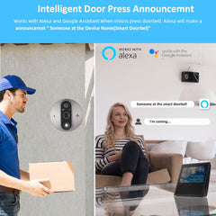 Wireless WiFi Smart Video Doorbell with Display Screen