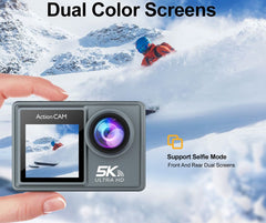 5k Action Camera with 30fps with EIS , Wifi, Dual Screen