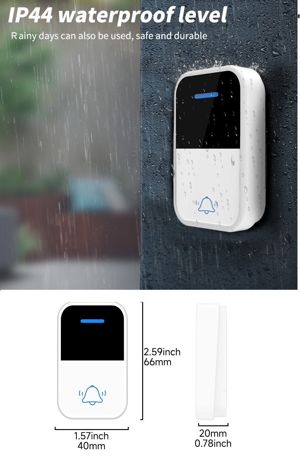 Self-Power Wireless Doorbell -  No Battery Required,