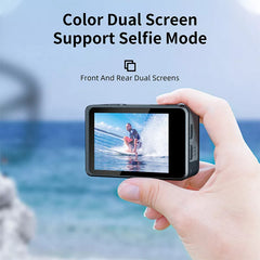 5k Action Camera with EIS, Remote Control, WiFi, Dual Touch Screen