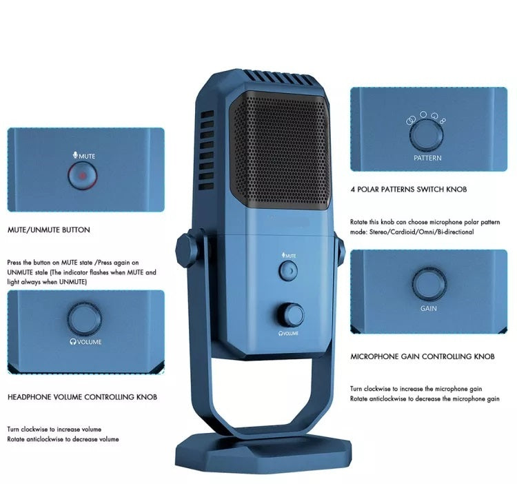 Multi-Function Professional USB Condenser Microphone