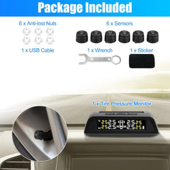 TPMS with 6 External Sensors for Trucks, Cars