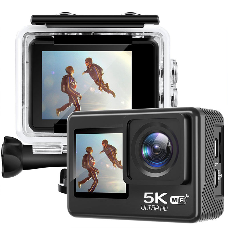 5K Action Camera with 30fps with EIS Wifi, Dual Touch Screen, Remote