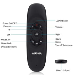 Smart Air Mouse Rechargeable Remote with Keyboard
