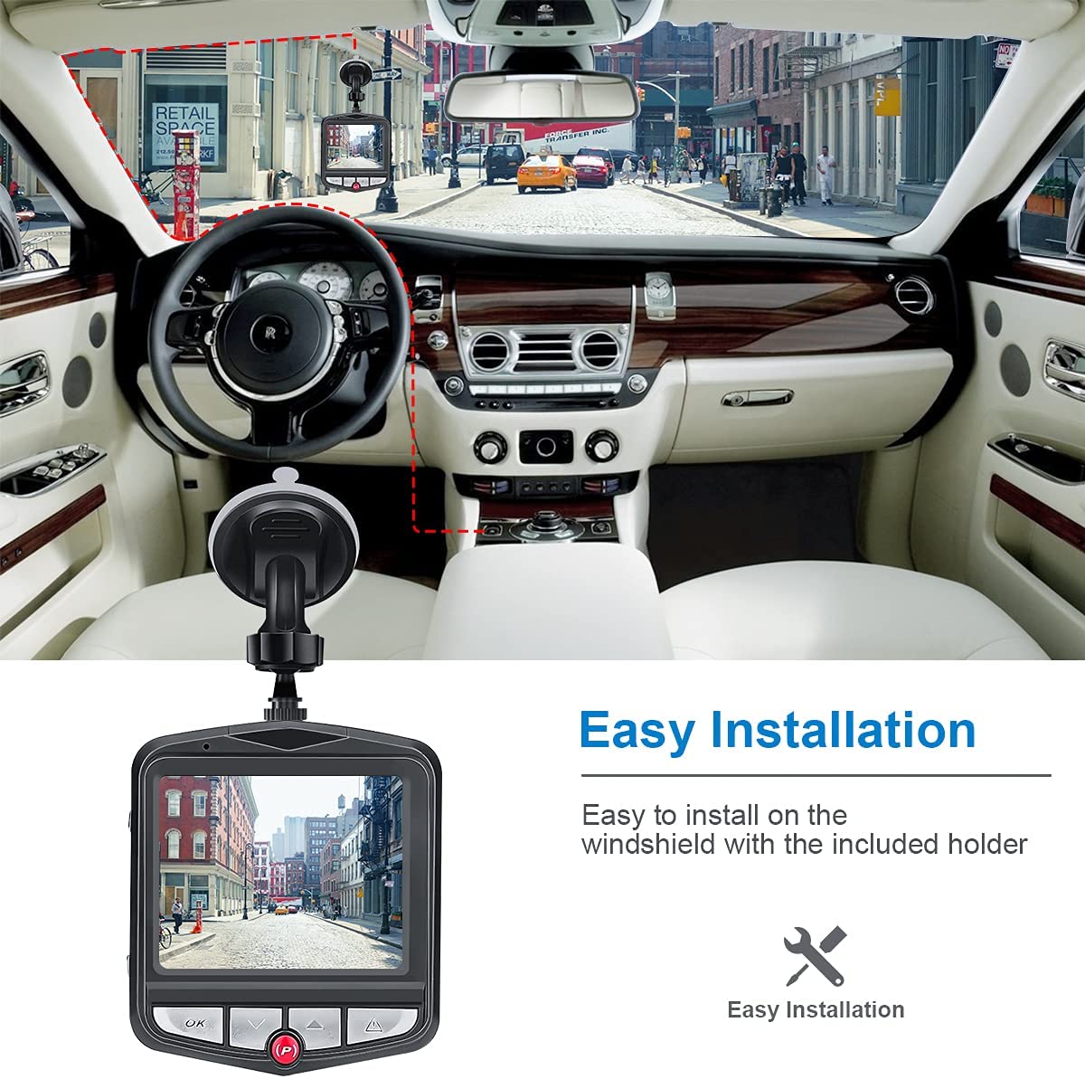 Full HD Dual Car Dashboard Camera (Front Rear) - Main Image