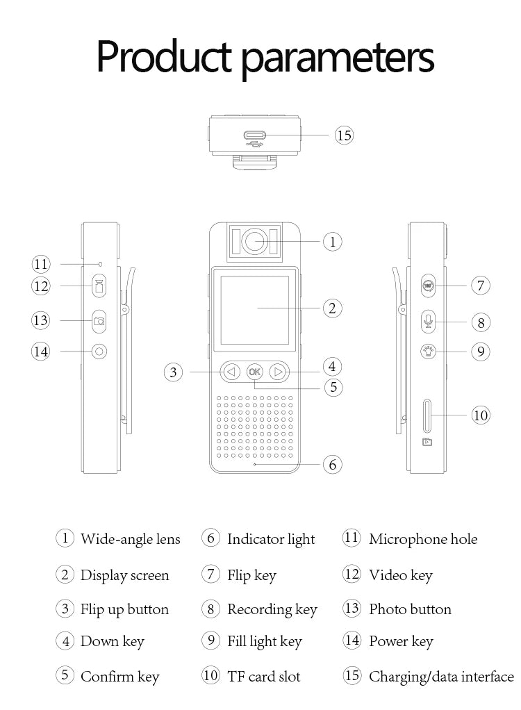 1080P Full HD Body Worn Camera (up to 5 hours recording time)