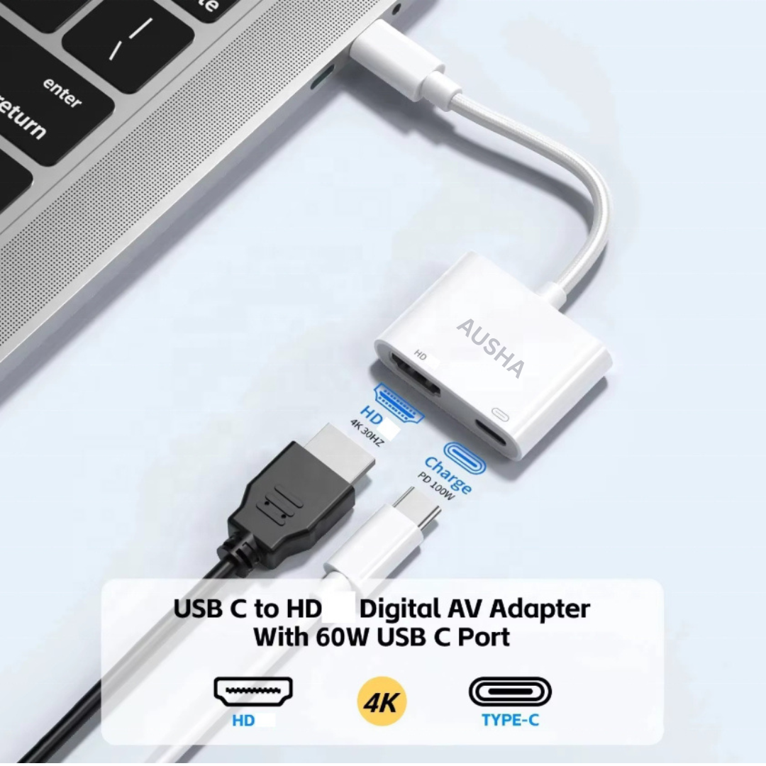 USB Type C to HDMI 4K with 100W PD Charging