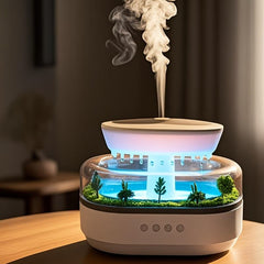 Raindrop Forest Aroma Diffuser with White Noise & RGB Light