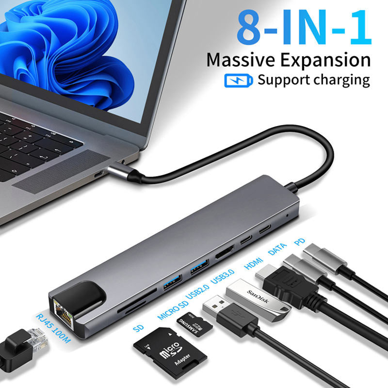 8 in 1 USB C Extension Hub