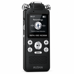AUSHA Digital Audio Recorder- with 3 Microphones & 128GB Memory