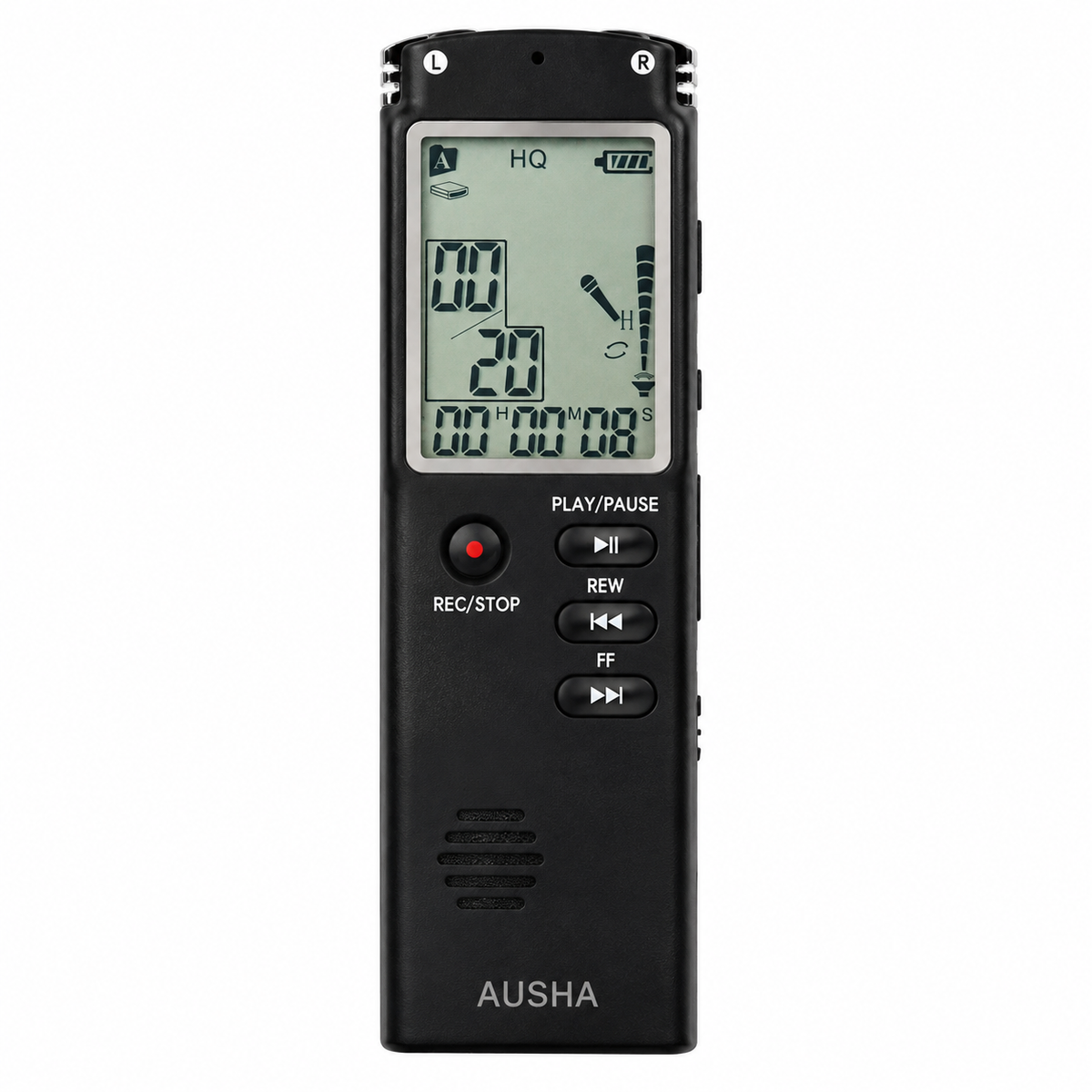 AUSHA Digital Voice Recorder-32 GB & 13 Hours Battery Life