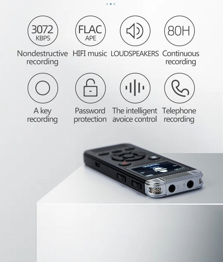 Digital Voice Recorder-32GB Storage & 80 Hours Battery Life