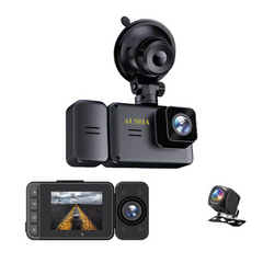 3 Channel Dash Cam for Cars with 2.5K Video & WiFi