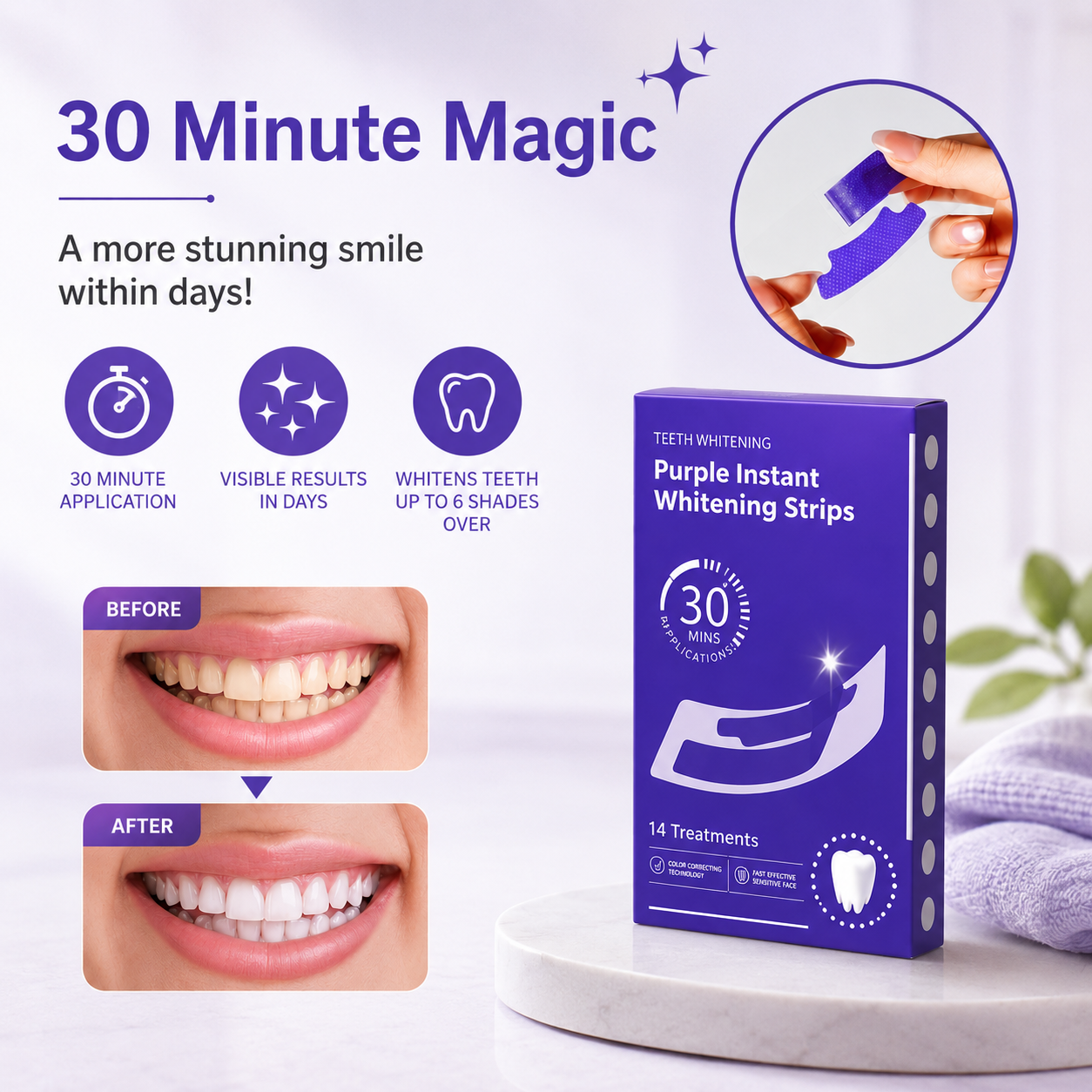 Purple Teeth Whitening Strips