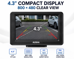 AUSHA Universal Car Rear View Camera with Display