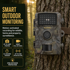 AUSHA Full HD Trail Camera- IP66 Waterproof for Wildlife Monitoring