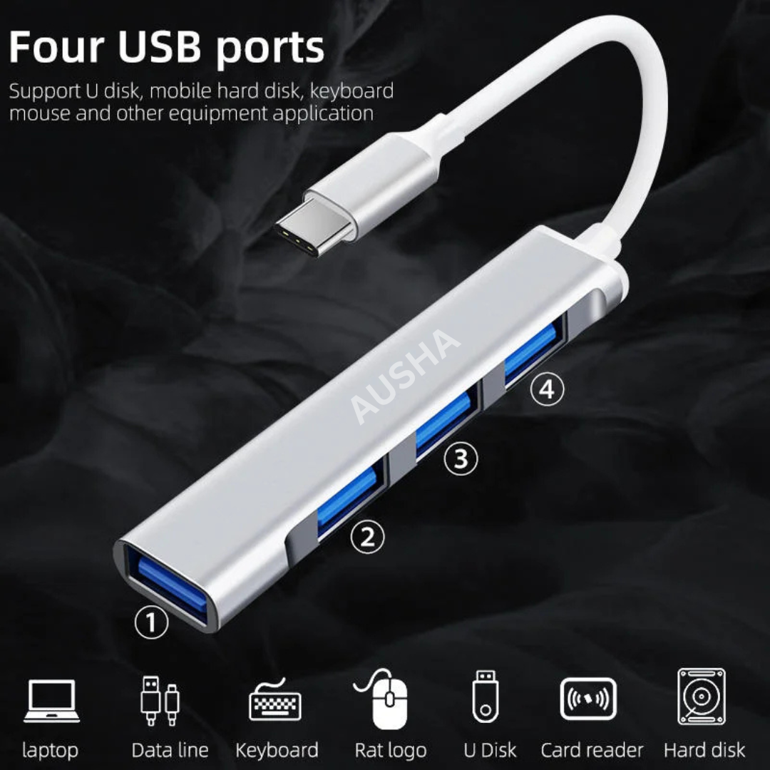 Type-C to 4  Port USB Hub
