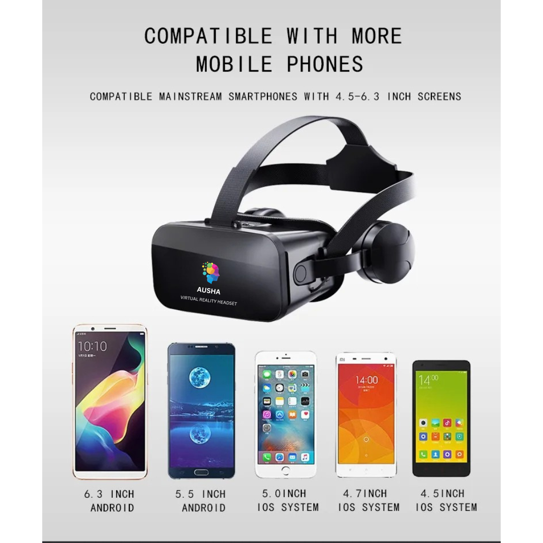 Virtual Reality Glasses with Headphones