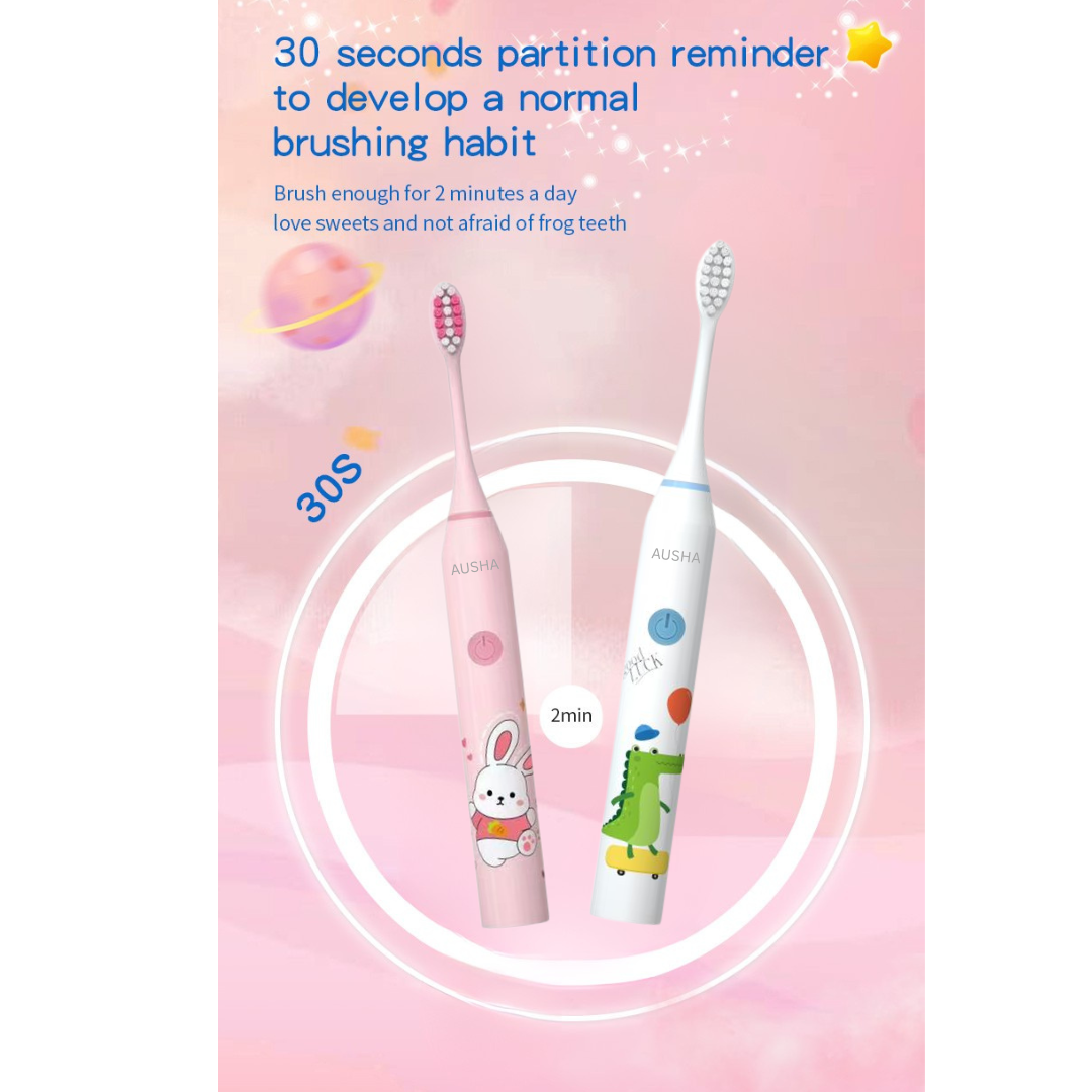 Kids Electric Toothbrush with 3 Extra Heads