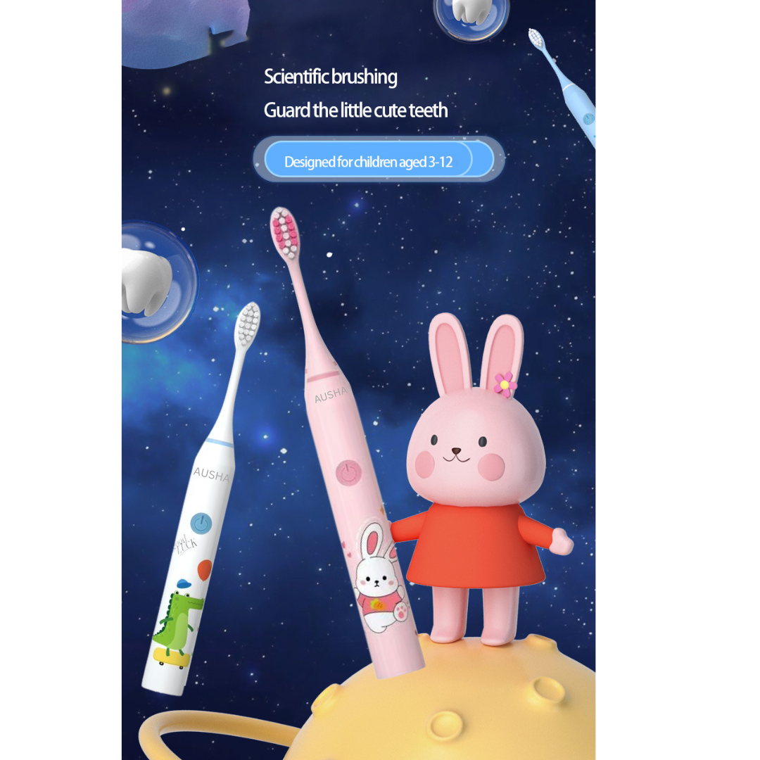 Kids Electric Toothbrush with 3 Extra Heads