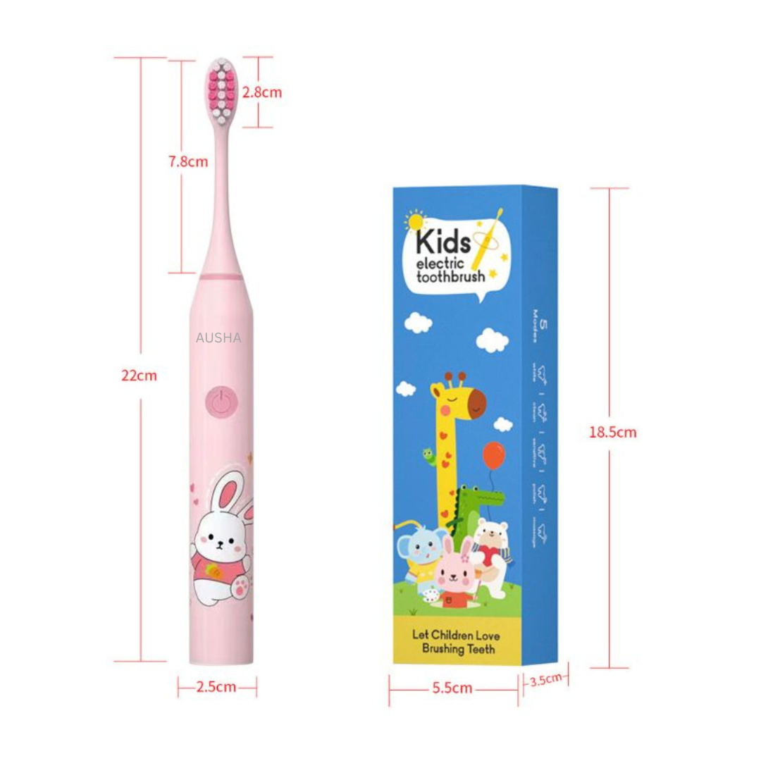 Kids Electric Toothbrush with 3 Extra Heads