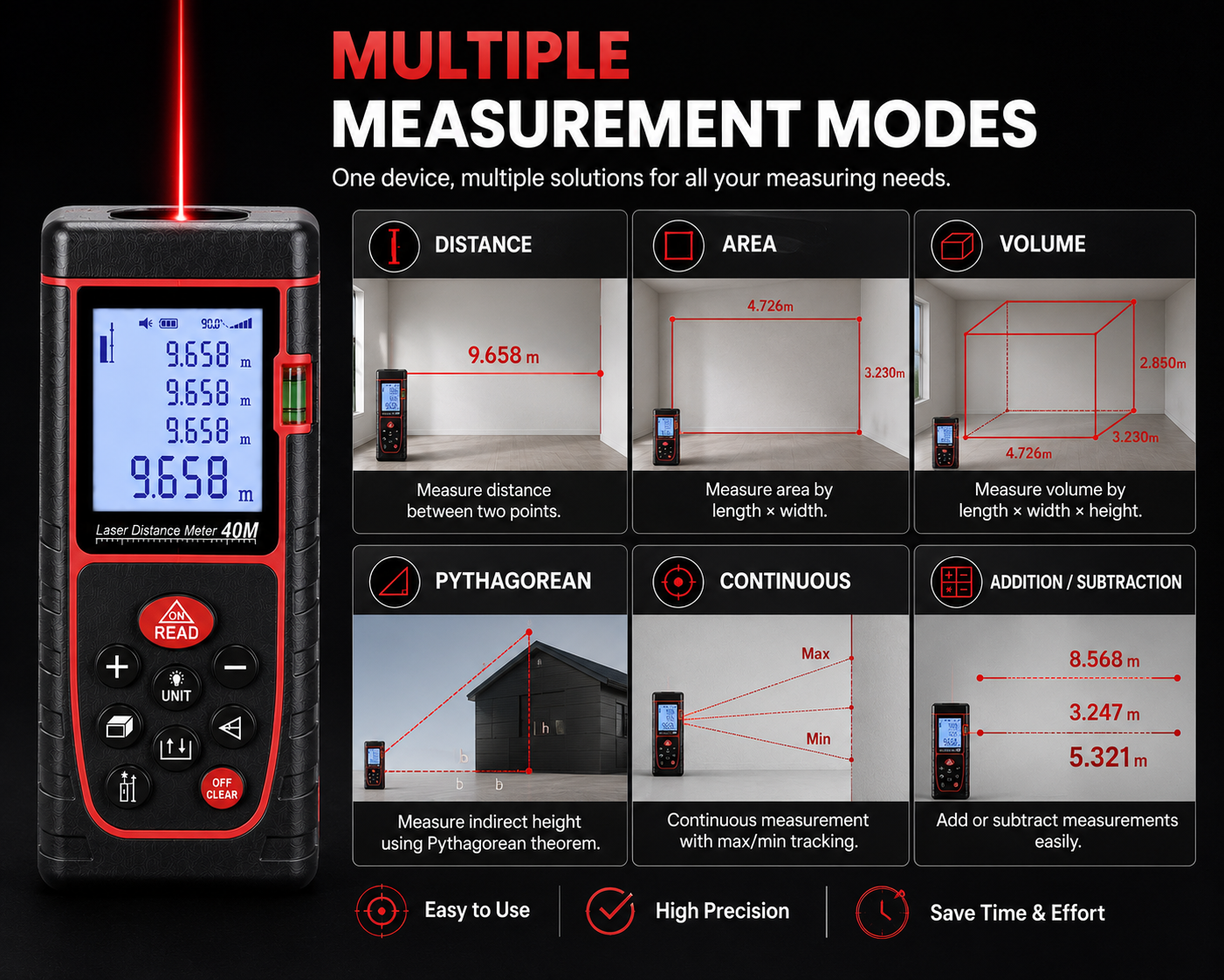 AUSHA 40M Laser Distance Meter