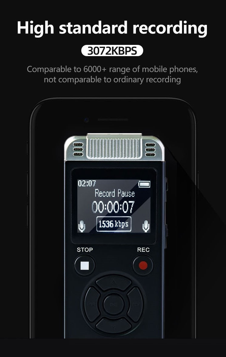 Digital Voice Recorder-32GB Storage & 80 Hours Battery Life