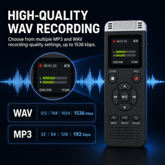 AUSHA Digital Voice Recorder-32GB Storage & 80 Hours Battery Life