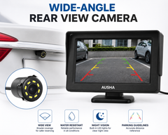 AUSHA Universal Car Rear View Camera with Display