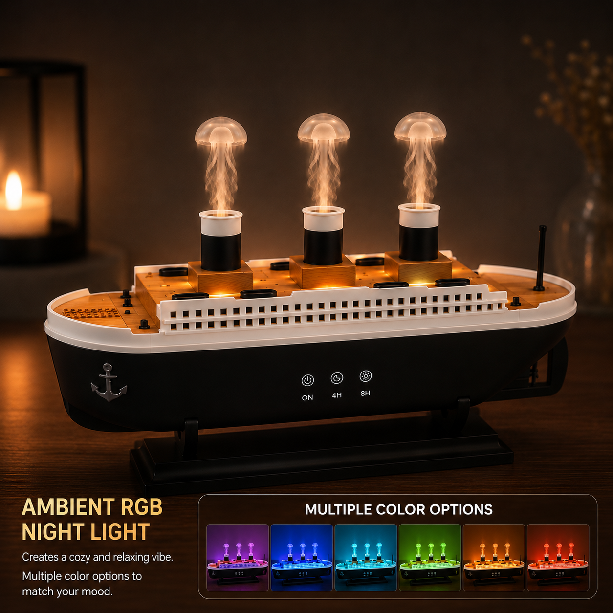 AUSHA Ship Aroma Diffuser & Humidifier with Jellyfish Mist