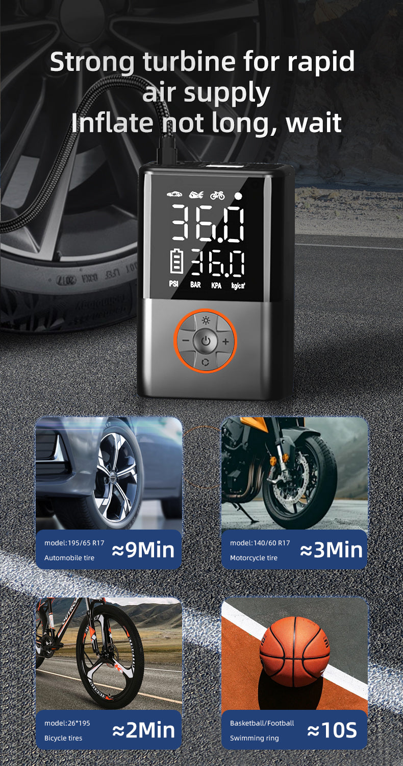 Cordless Tyre Inflator for Car & Bike with 4000mAh Battery