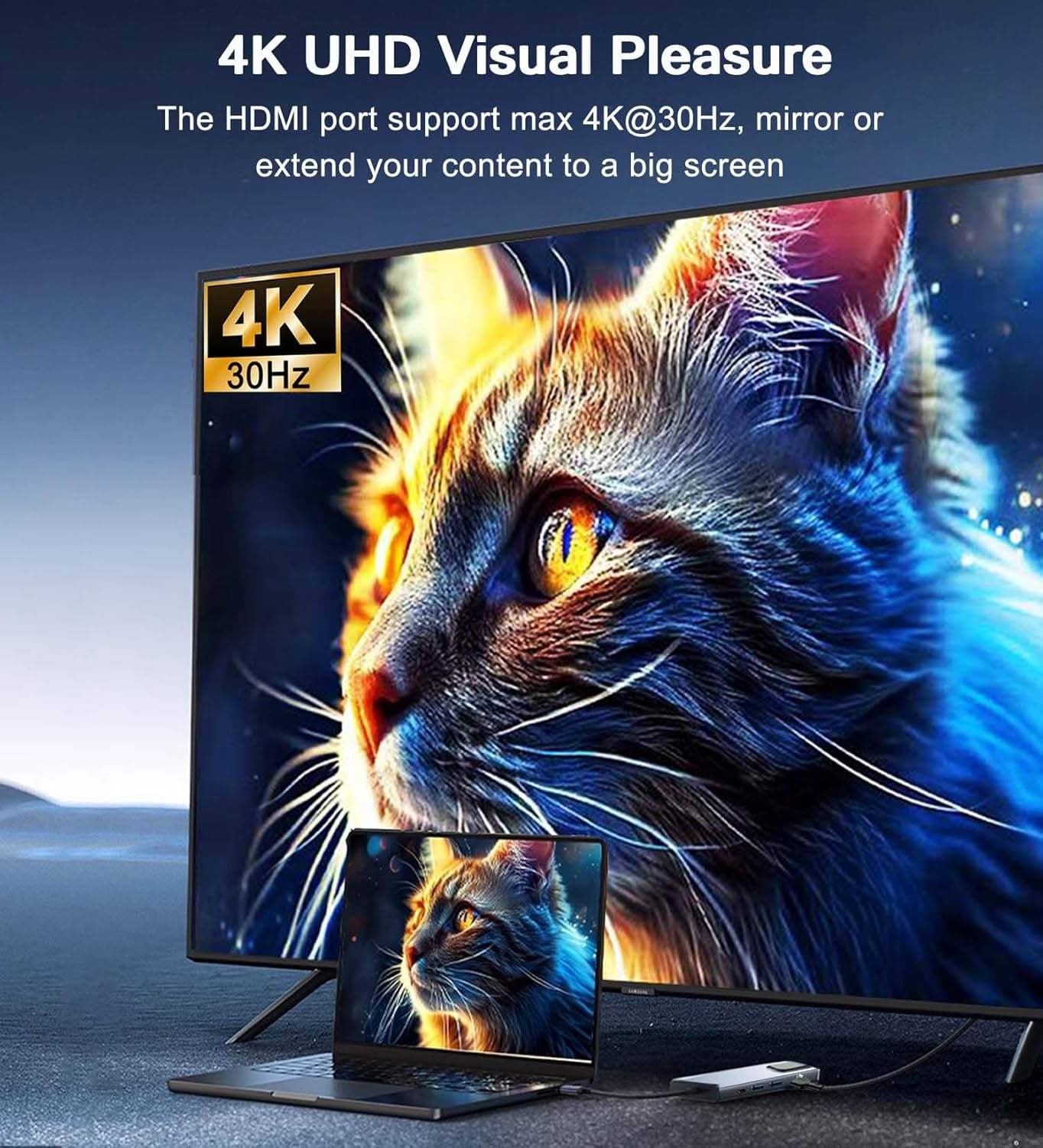 5 in 1 USBC Hub with Ethernet, HDMI, LAN & 100W PD