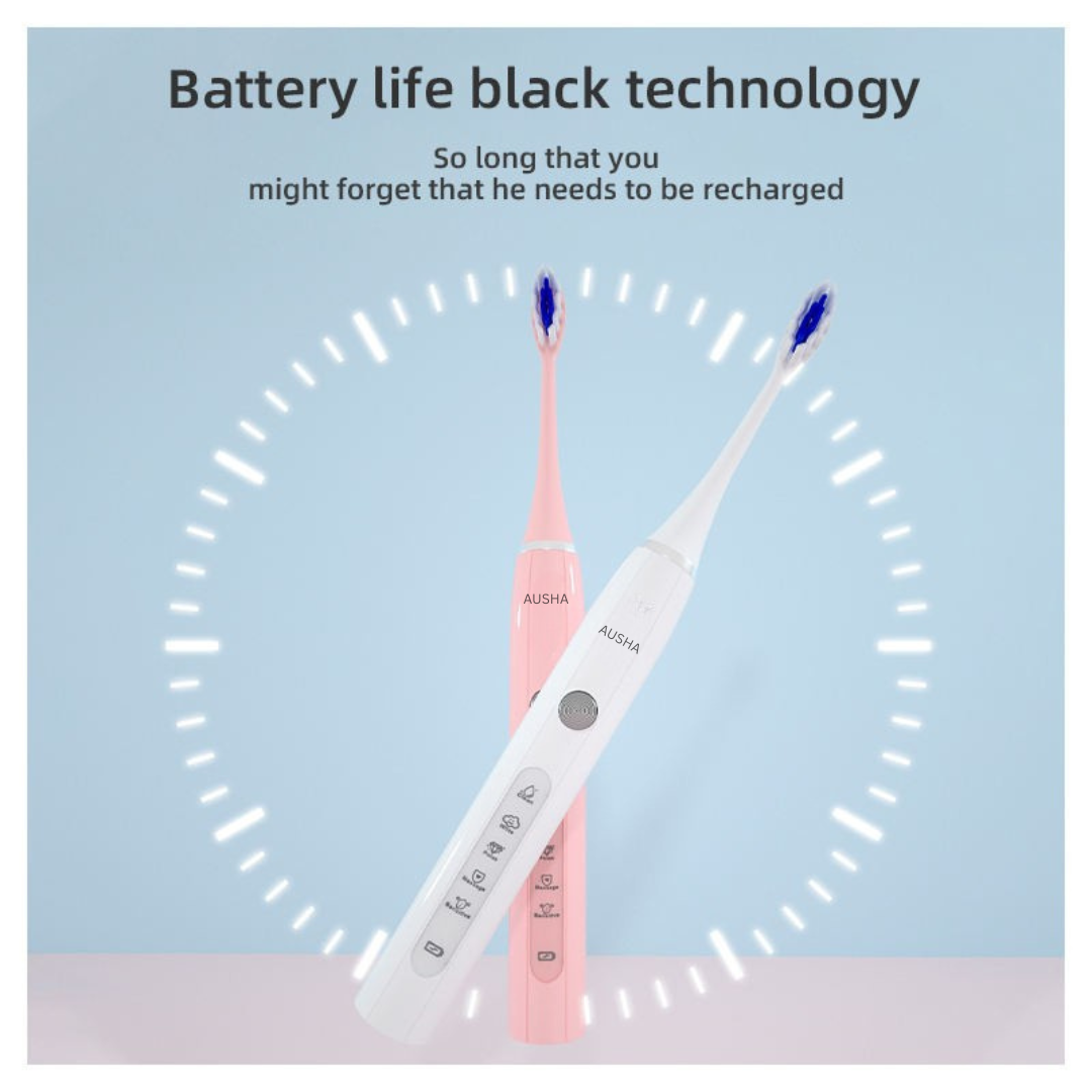 Sonic Electric Toothbrush (3 Brush Heads, 5 Modes, Wireless Charging)
