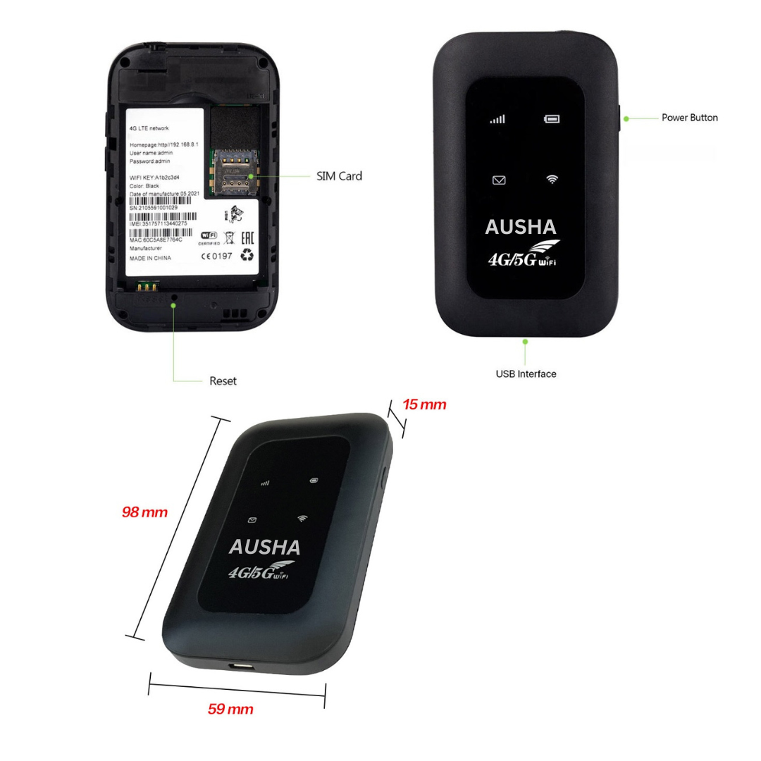 4G LTE Wireless Wifi Hotspot Dongle with 2100mAh  Battery