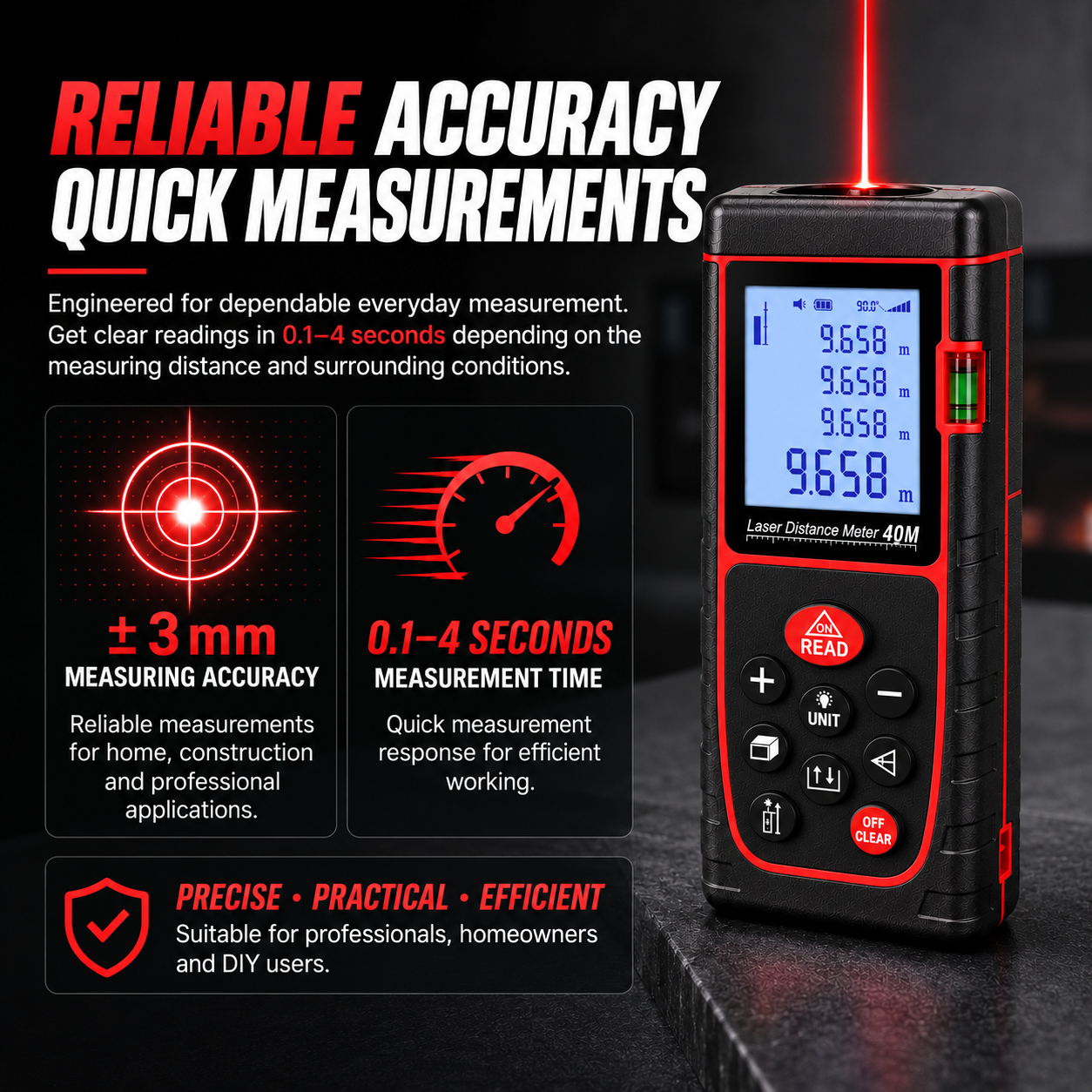 AUSHA 40M Laser Distance Meter