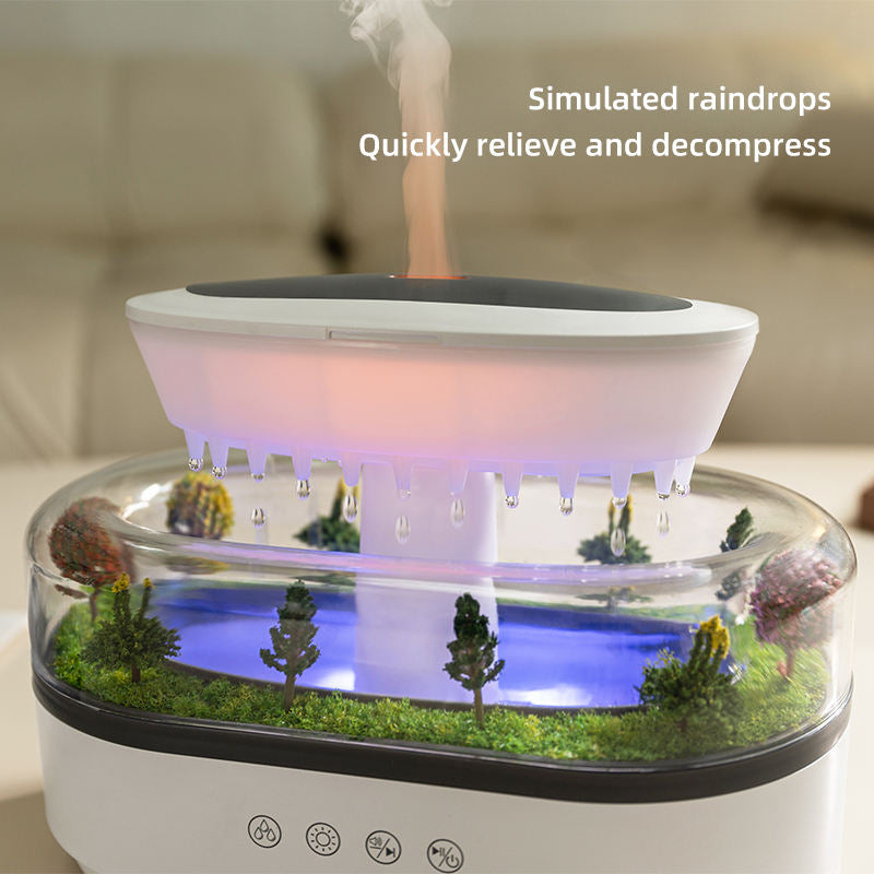 Raindrop Forest Aroma Diffuser with White Noise & RGB Light
