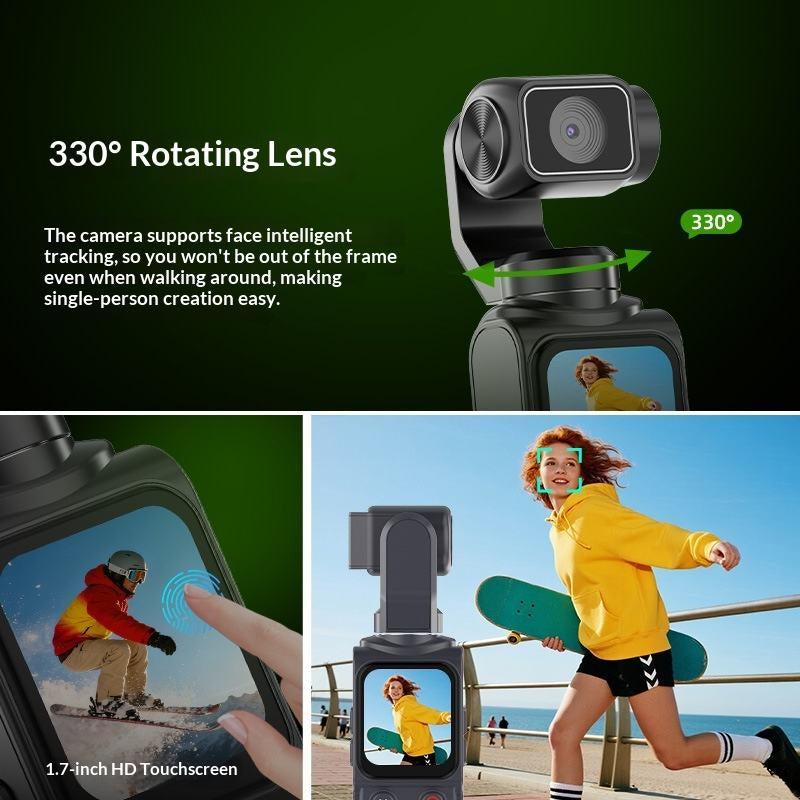 4K Smart Vlog Camera with AI Tracking & Handheld Gimbal